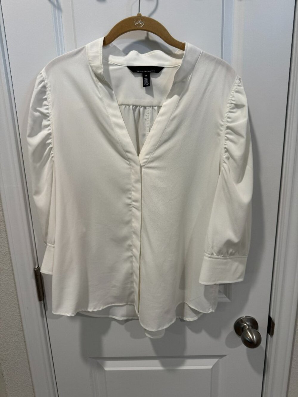 WHBM cream dress shirt button front size large